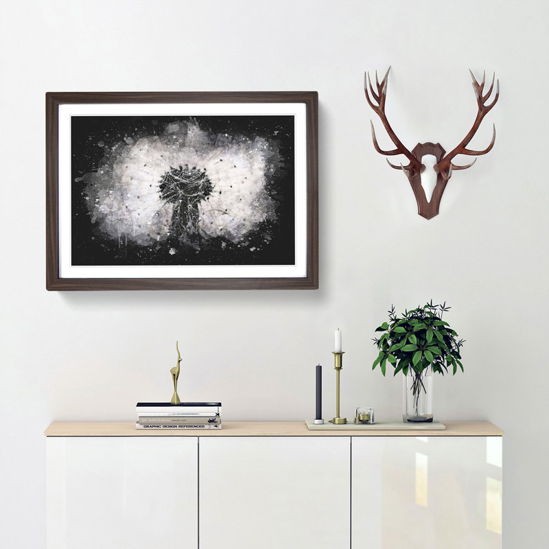 A Dandelion Flower - Framed Print, 33cm H x 45cm W x 2cm D, Walnut Framed