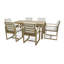  Ensemble de salle à manger de patio, table et chaises d'extérieur avec coussins amovibles pour patio, jardin, teck clair