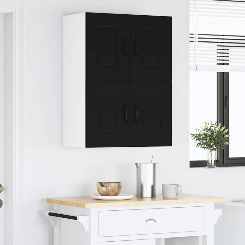 Vidaxl Kitchen Wall Cabinet With Shelf Grey Sonoma 80 X 31 X 40 Cm, Black, 40cm H x 60cm W x 31cm D