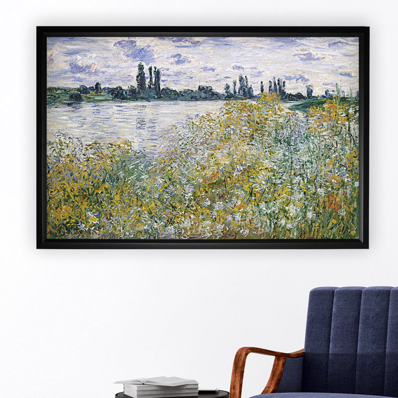 « le fleurs near theuil », impression, H 27 po x l 39 po x P 2 po, Cadre noir, Pas de tapis