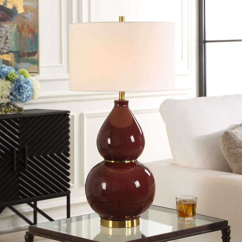 Uttermost Gourd Burgundy Table Lamp