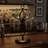 6-Hook Rotating Wine Glass Rack With Sturdy Base & Scrollwork Design - Black Metal Countertop Stemware Holder | Rust-Resistant, Space-Saving Storage For Kitchen, Bar, Dining Table (13.75" H)