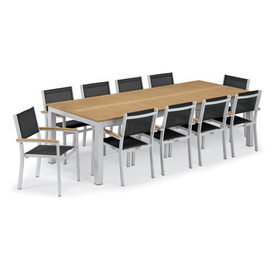 Travira Rectangular 10 - Person 103" Long Powder Coated Aluminum Patio Dining Set