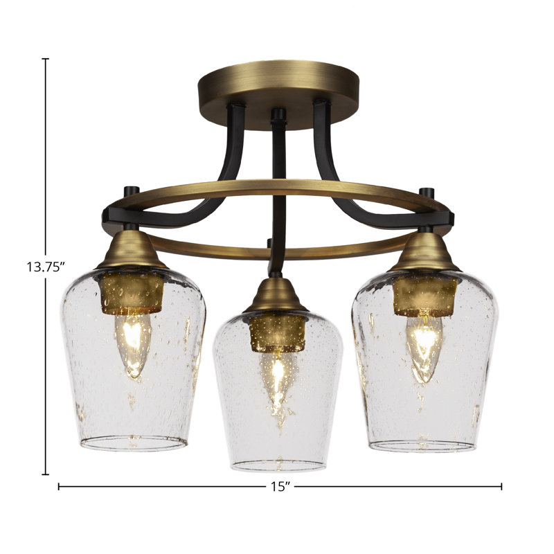 Plafonnier semi-encastré 3 lumières Achen
