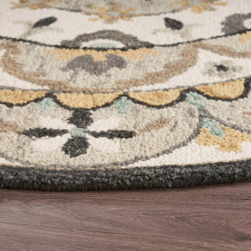 Hand-Tufted Natural Wool Transitional Indoor Round Area Rug, Round 6'
