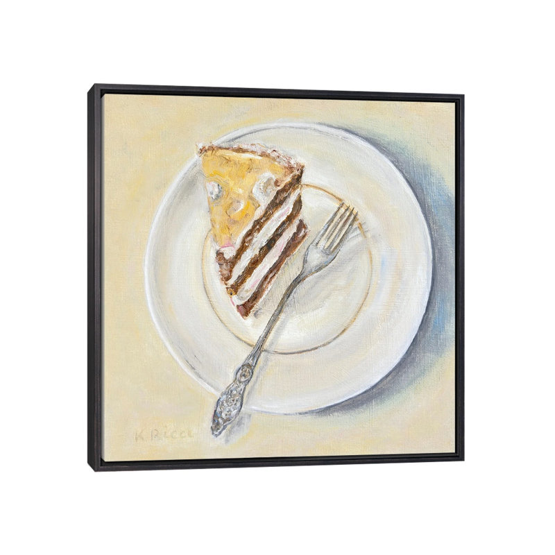«That dernier morceau de gâteau», reproduction d'art murale - toile encadrée, 26" x 26", Framed Canvas, Distressed Black
