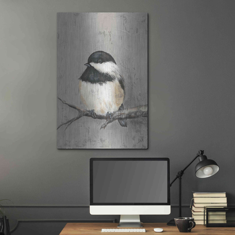 «Winter Bird IV» par Jade Reynolds - Reproduction sans cadre sur métal, H 36 po x l 24 po x P 0,13 po