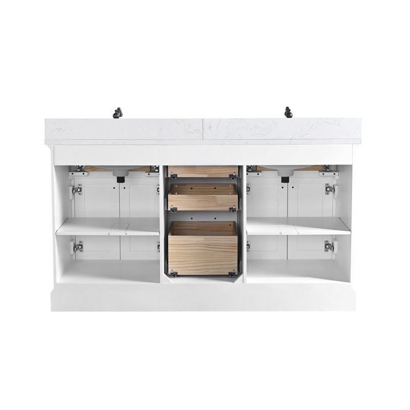 Ensemble de meuble-lavabo double 60 po Aanayah, Blanc