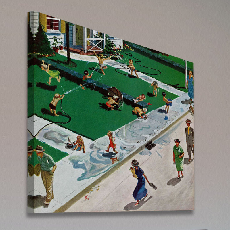 "water combat" par thornton utz, reproduction d’art sur toile tendue, H 48 po x l 48 po