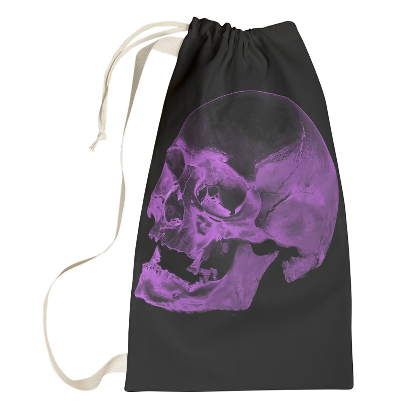 Sac à linge crâne, Grand (H 76,5 po x l 29,5 po x P 1,5 po), Mauve