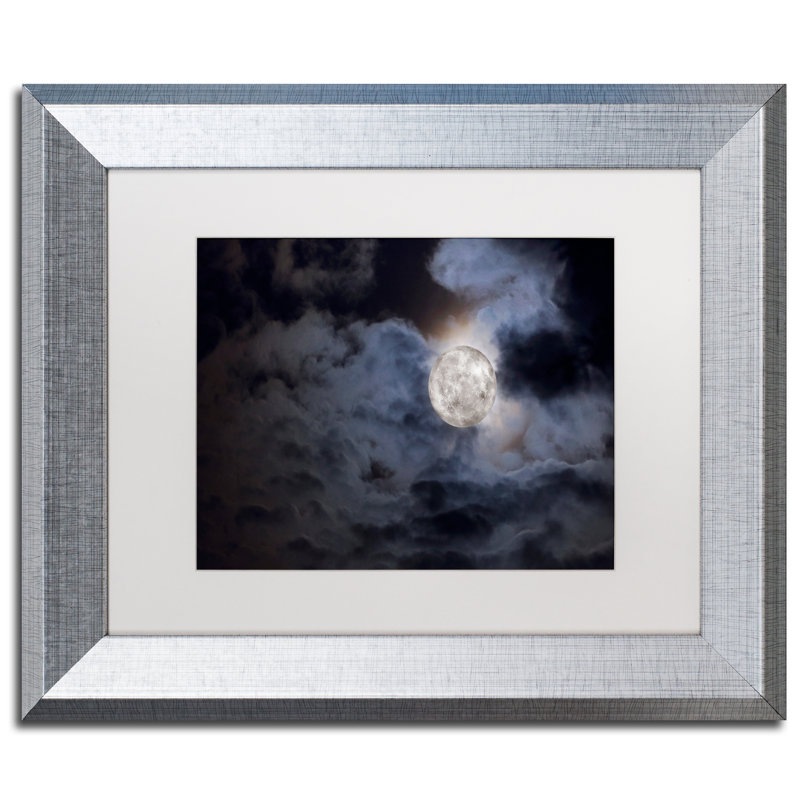 «Joden Supermoon» par Jason Shaffer, reproduction de photo encadrée, H 16 po x l 20 po x P 0,5 po, Argent, Blanc