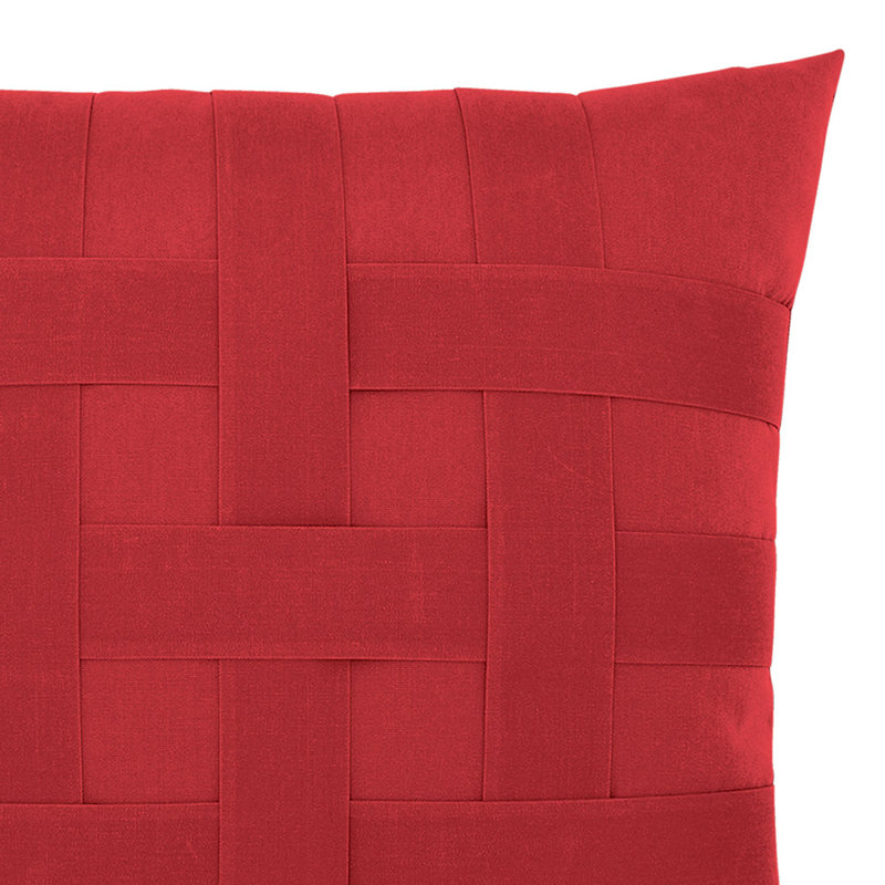 Basketweave Outdoor Square Sunbrella® Pillow Cover & Insert, Red