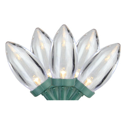 25 LED C9 Christmas Light Set - 16ft Green Wire