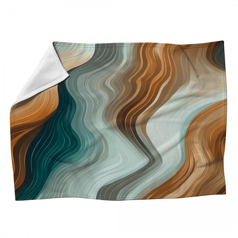 Jeté polaire Wood Grain - Jetés abstraits pour canapés ou lits, L 60 po x l 50 po