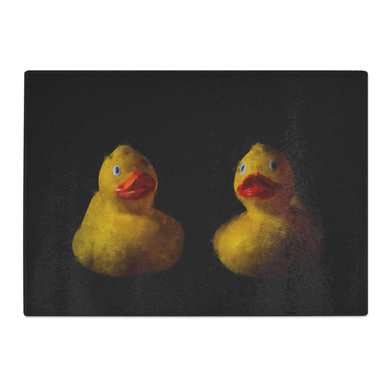 Yellow Rubber Ducks Painting Chopping Board, 0.4cm H x 28.5cm W x 39cm L