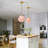 1-light Pink Flower Pendant Light