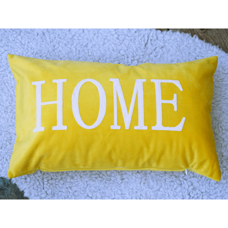 Housse de coussin décoratif décoratif brodé Morgen Home, Jaune