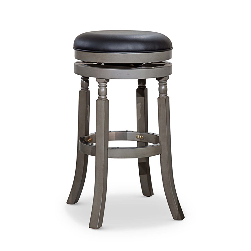 Tabouret de bar Syndra, Tabouret de bar (siège d'une hauteur de 30 po), Gris, Noir