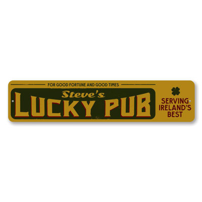 Lucky Irish Pub Aluminum Sign