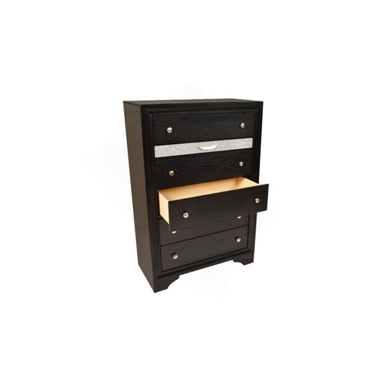 Commode 5 tiroirs Matrix, Noir
