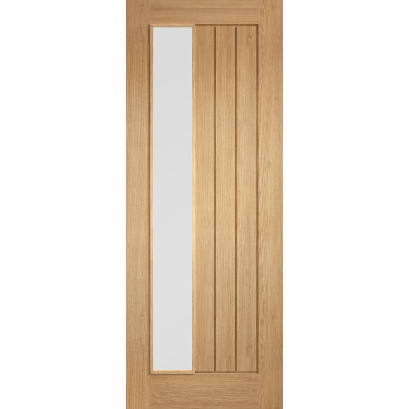 Oak Mexicano Frosted Glazed Offset Internal Door, 68.6cm x 198.1cm