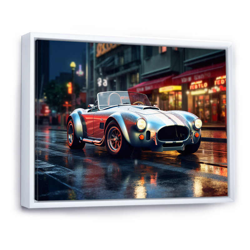 Classics Cobra Car At Night I, H 12 po x l 20 po x P 1 po, Cadre flottant blanc