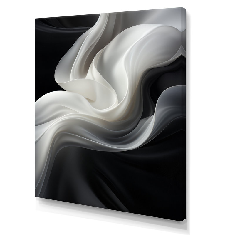«White Black Abstract Turbulence - Wind Turbines», art sur toile, Toile tendue, H 32 po x l 24 po x P 1 po