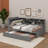 Practical Platform Bed With Pull Out Trundle Shelving Units And Storage Headboard-272609796