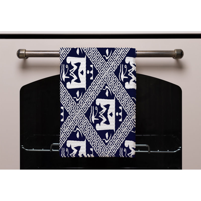 Cotton Waffle Tea Towel Kitchen Towel, Navy