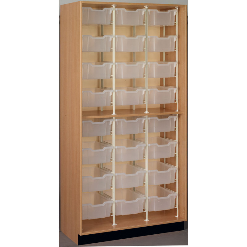 Armoire pour salle de classe à 24 compartiments avec casiers Science, Cerisier