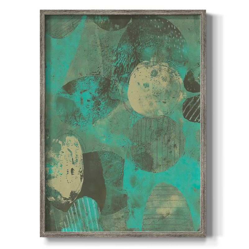 Minty Green Orbs I Framed Print - Solid Wood, 15" H x 12" W