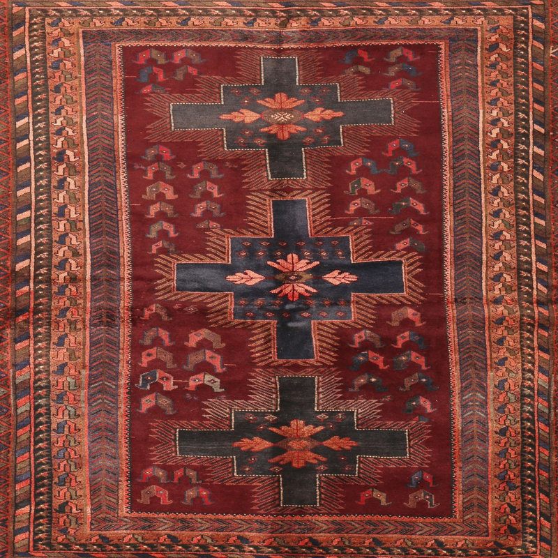 Harling Southwestern Indoor Rug, Square 5'