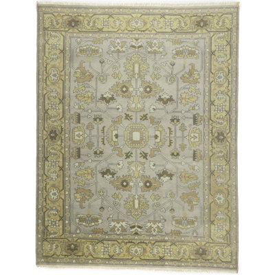 Tapis oriental gris Oushak Chobi