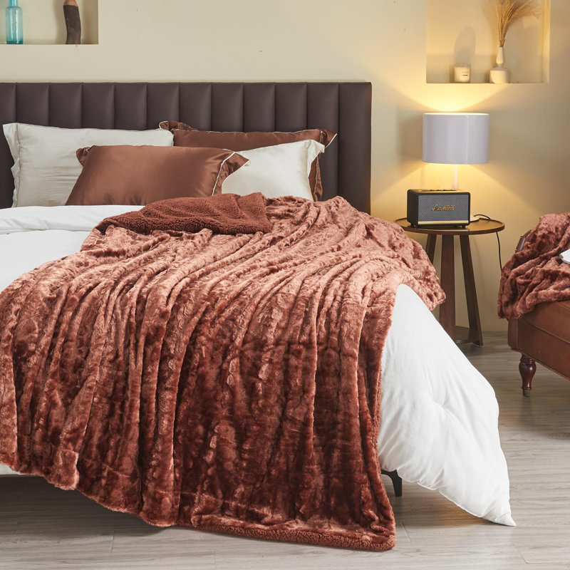 Atif Throw Blanket, Dark Brown