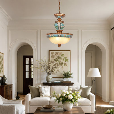3 - Light Vintage French Country Dimmable Chandelier (Bulbs Include)
