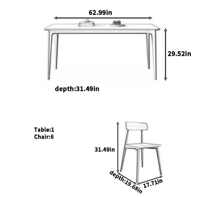 Combinaison de table et de chaises en crème Wind Wind Rock, H 29,52 po x L 62,99 po x l 31,49 po