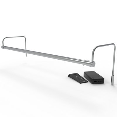 Lampe d'art linéaire mince avec trousse rigide et télécommande, H 9 po x l 43 po x P 9 po