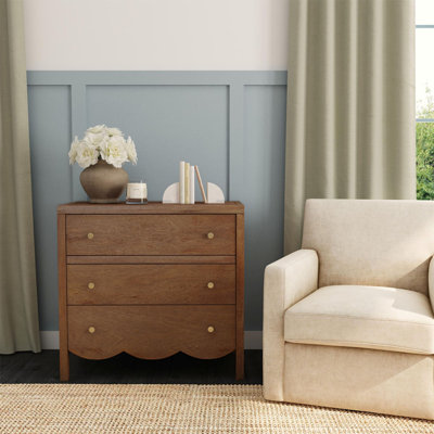 Vlad Scallop 3 Drawer Dresser, Medium Brown by Latitude Run