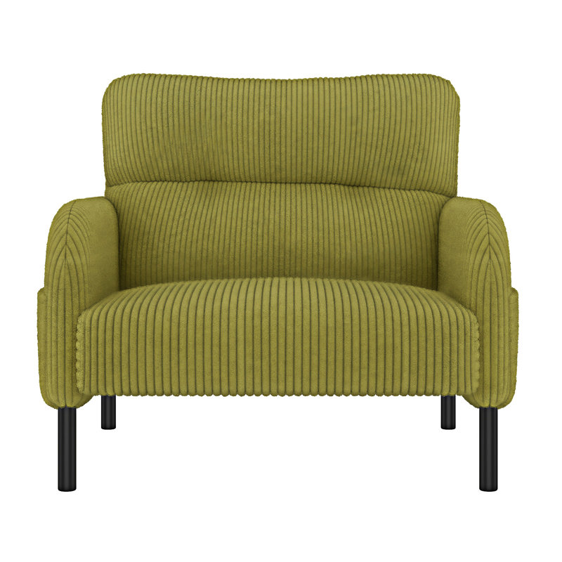 Upholstered Arm Chair, Olive Green