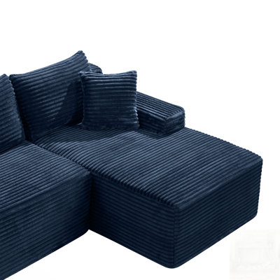 Canapé modulaire Cloud avec méridienne en forme de L, canapé rembourré minimaliste moderne pour le salon, assise profonde, aucun assemblage requis