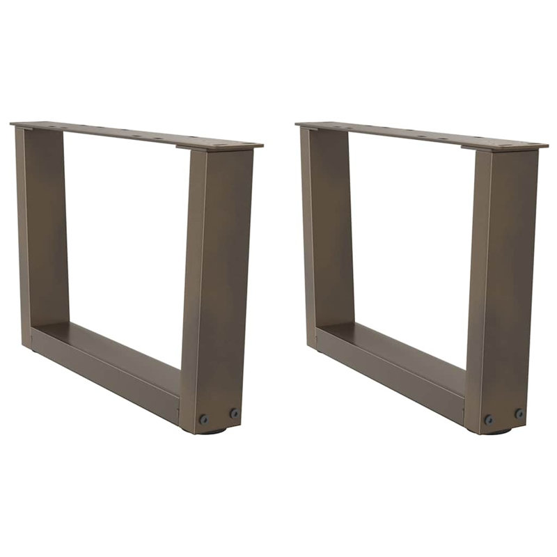 Dining Table Legs V-Shape 2 Pcs Steel, Natural, 31.3cm H x 60cm W