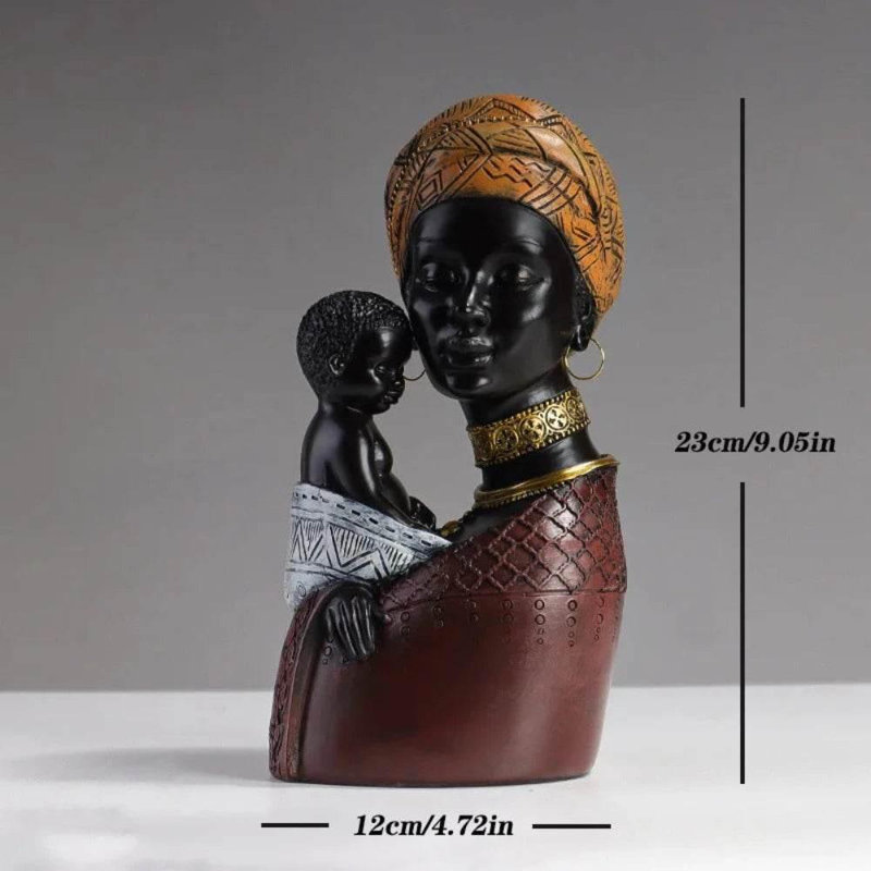 African Motherhood Statue For Home Office Décor