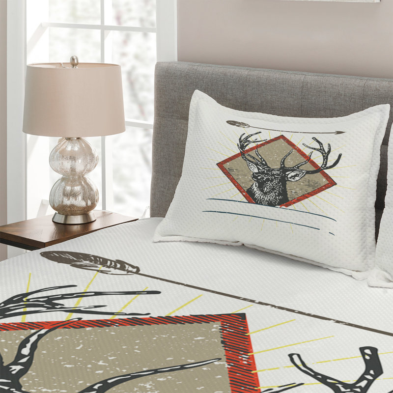Rustic Polyester Coverlet, King Bedspread + 2 Shams