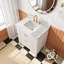 Ensemble de meuble-lavabo autoportant blanc entièrement assemblé de 30 po avec construction en bois massif et plateau en marbre d'ingénierie