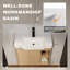 Meuble-lavabo suspendu avec lavabo en céramique blanche et porte à fermeture en douceur-475744752