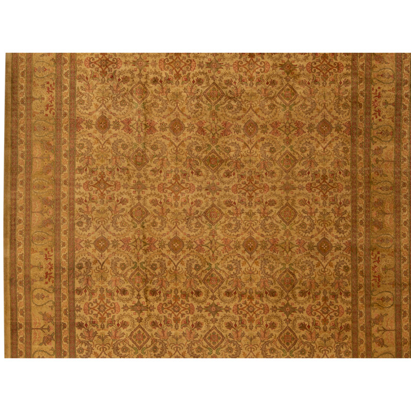 Tapis doré de haute qualité noué à la main