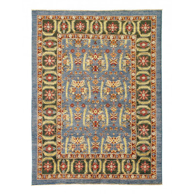 Tapis en laine d'agneau unique 4 pi 11 po x 6 pi 6 po Bian
