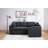 Duilio 84.5"W Black PVC Fabric Sleeper Sectional With USB Charger