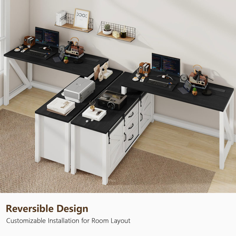 Bureau en L avec tiroirs