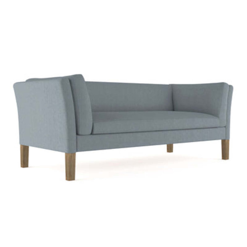 Charlton Flared Shelter-Arm Sofa, Weathered, 31" H x 96" W x 33" D, Box Weave Linen Oyster